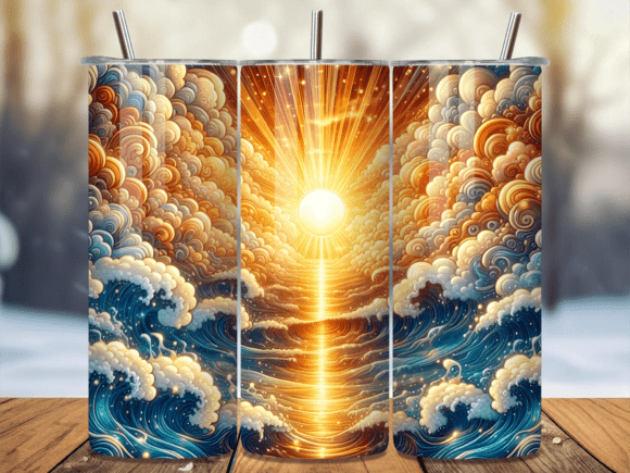 Abstract Sunset Ocean Wave Tumbler Wrap Review