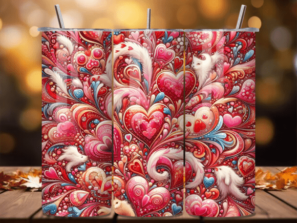 Abstract Valentine Heart Tumbler Wraps Review