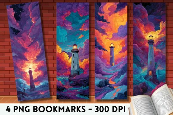 Abstract Vibrant Sky Lighthouse Bookmark Crafts Review