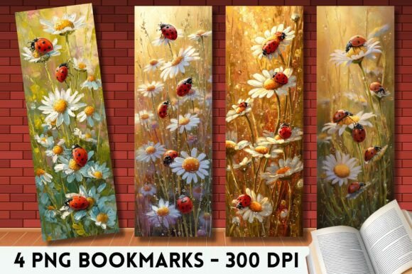 Artistic Floral Ladybug Bloom Bookmark Crafts