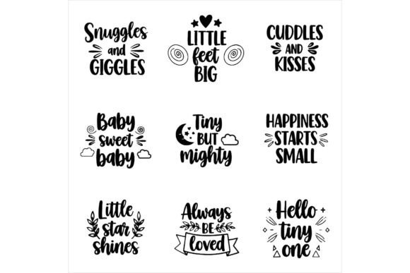 Baby Quotes Typography for Crafts Branding