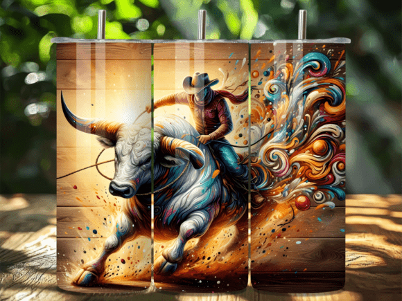 Colorful Abstract Bull Rider Tumbler Wrap Review