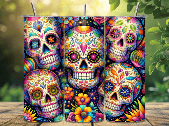 Colorful Sugar Skull Art Tumbler Wrap Review