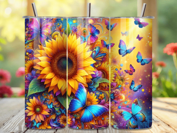 Colorful Sunflower Butterfly Tumbler Wraps Review