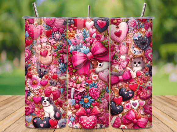 Cute Dog Puppy Floral Heart Tumbler Wraps Review