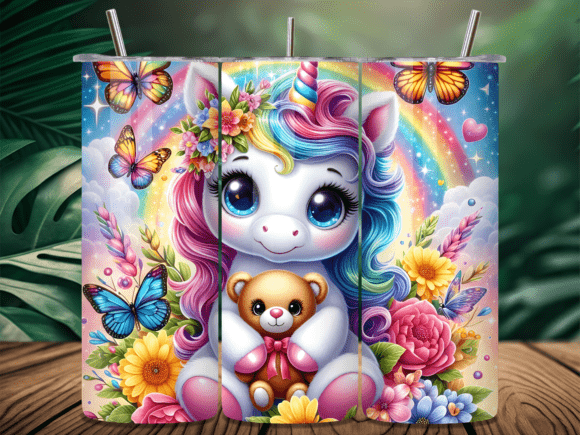 Cute Rainbow Unicorn Bear Tumbler Wrap Review