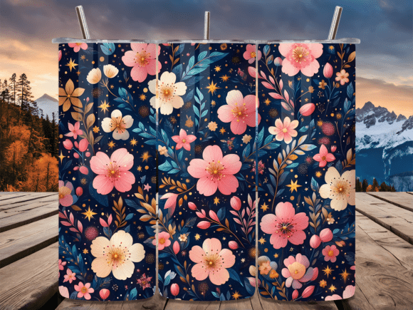 Dark Floral Pink Cherry Blossom Tumbler Review