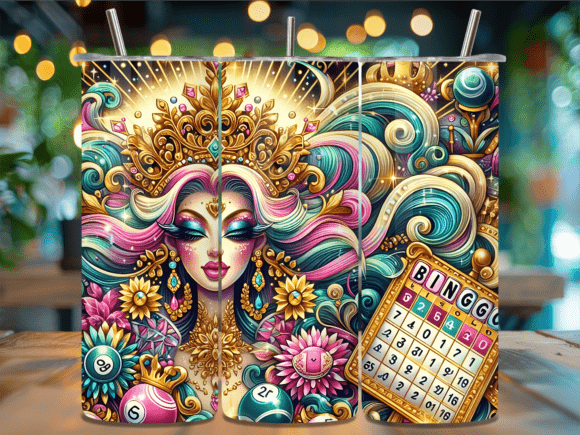 Floral Bingo Card Lucky Lady Tumbler PNG Review