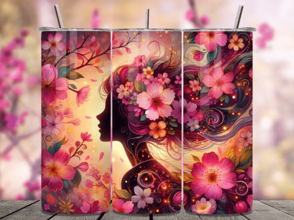 Floral Silhouette Woman Art Tumbler Wraps Review