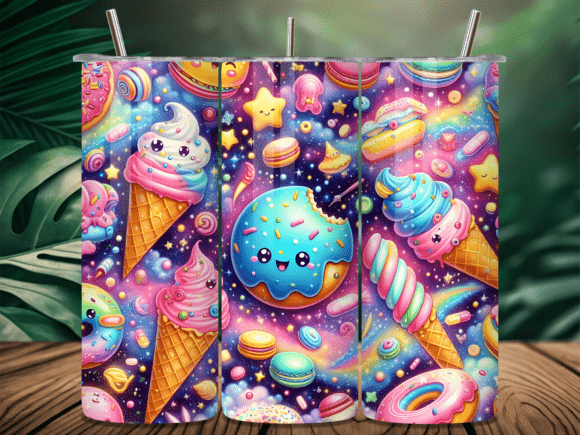 Galaxy Space Donut Ice Cream Tumbler Wraps Review