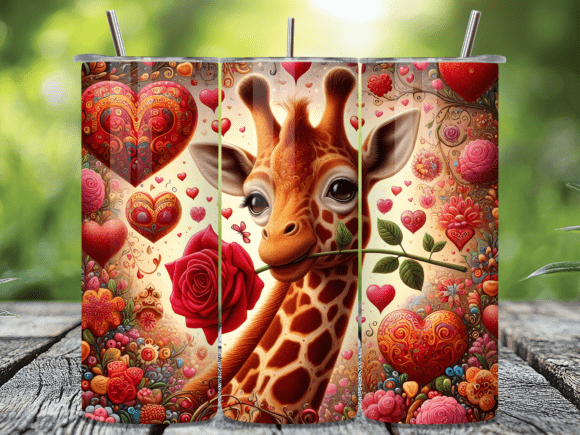 Giraffe Red Rose Valentine Tumbler Wrap Review