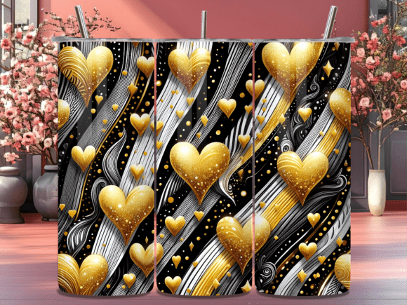 Luxury Gold and Black Heart Tumbler Wrap Review