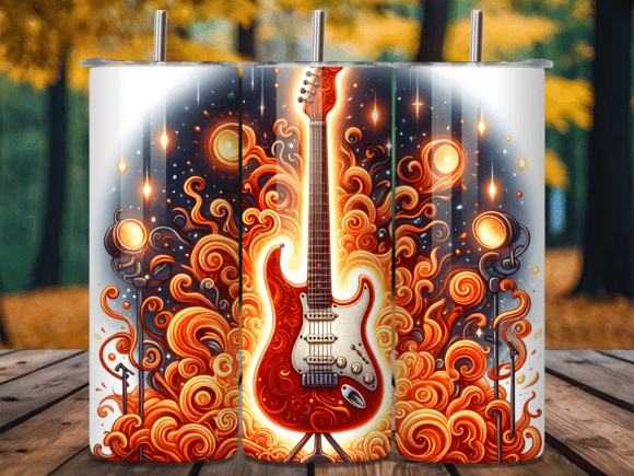 Modern Electric Guitar Stage Tumbler PNG Review
