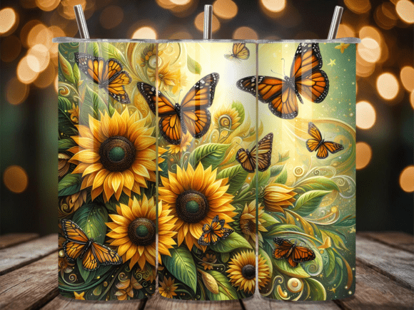 Monarch Butterfly Sunflower Tumbler Wrap Review