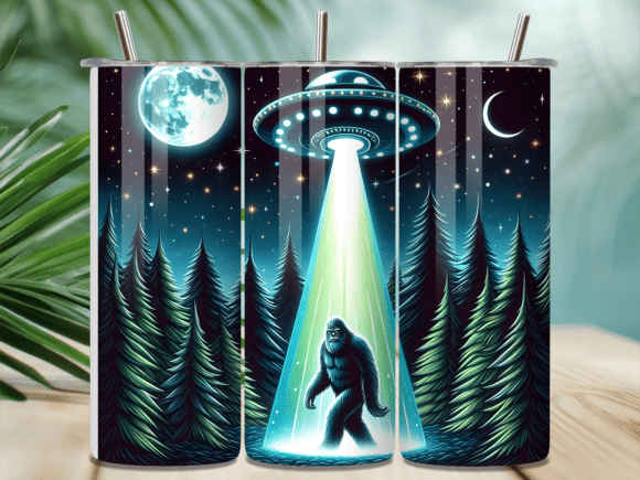 Moonlight Bigfoot UFO Night Tumbler Wraps Review