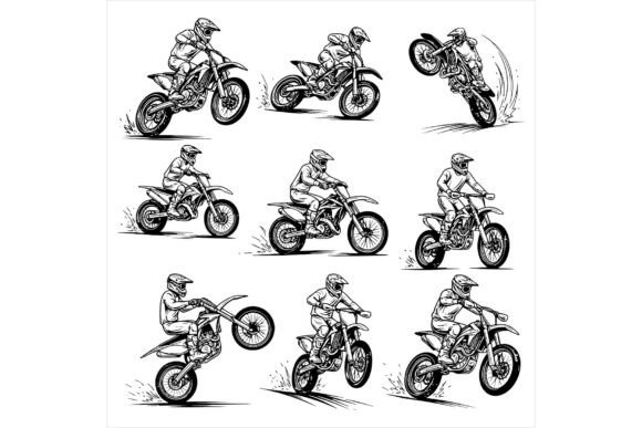Motorcycle Rider Action Sequence for Crafts