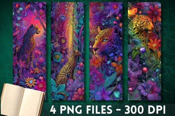 Neon Jungle Floral Leopard Bookmark PNG Review