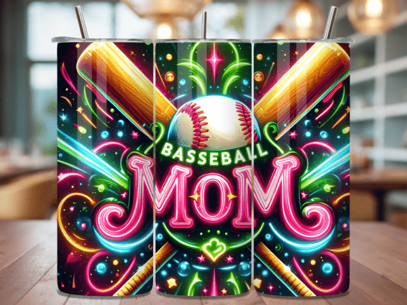 Neon Retro Baseball Mom Tumbler Wrap Review