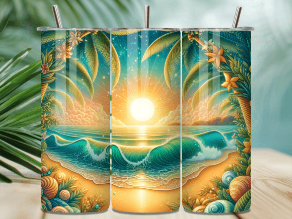 Pastel Tropical Shoreline Tumbler Wraps Review