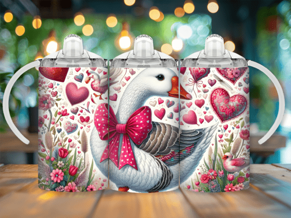 Pink Goose Heart Sippy Cup Kids Tumbler Wraps Review