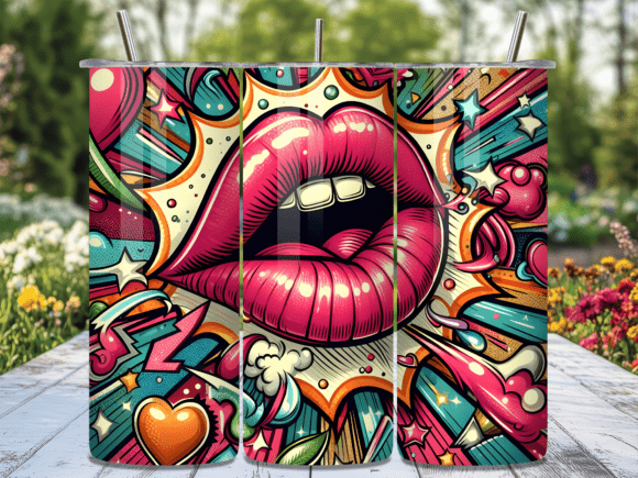 Pop Art Lips Valentine Pink Tumbler Wraps Review
