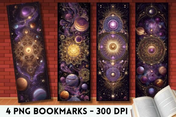 Purple Celestial Galaxy Mandala Bookmark Crafts