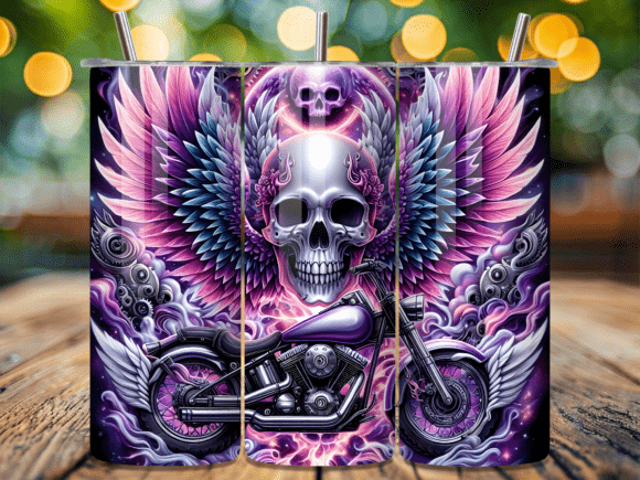 Purple Winged Skull Chopper Tumbler Wrap Review