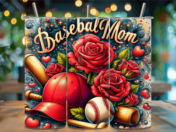Red Rose Sport Baseball Mom Tumbler Wrap Review