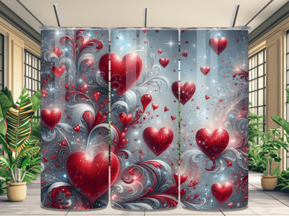 Red Silver Glitter Heart Tumbler Wrap Review