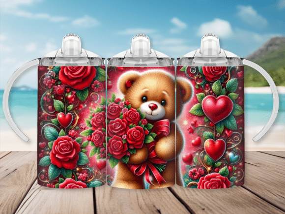 Rose Floral Bear Sippy Cup Kids Tumbler Wraps Review