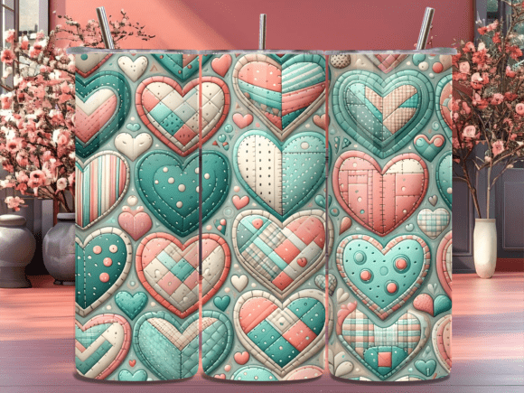 Teal Pink Quilted Heart Tumbler Wrap Review
