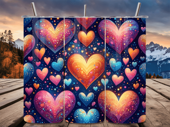 Vibrant Galaxy Neon Heart Tumbler Wraps Review