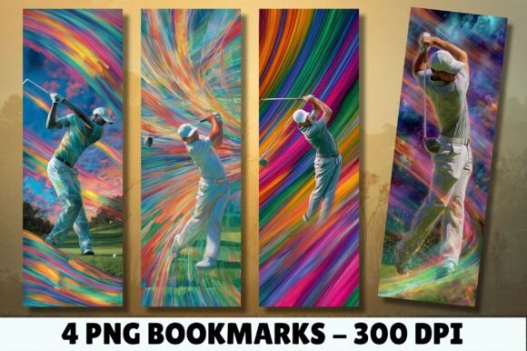 Vibrant Rainbow Golf Swing Bookmark Review