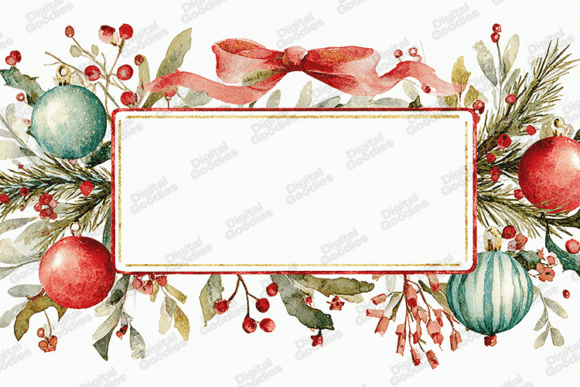 Vintage Holiday Ornament Watercolor Backgrounds