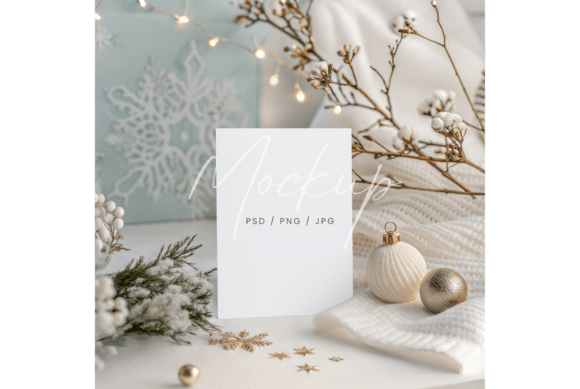Winter Vertical Card Mockup Gold Review